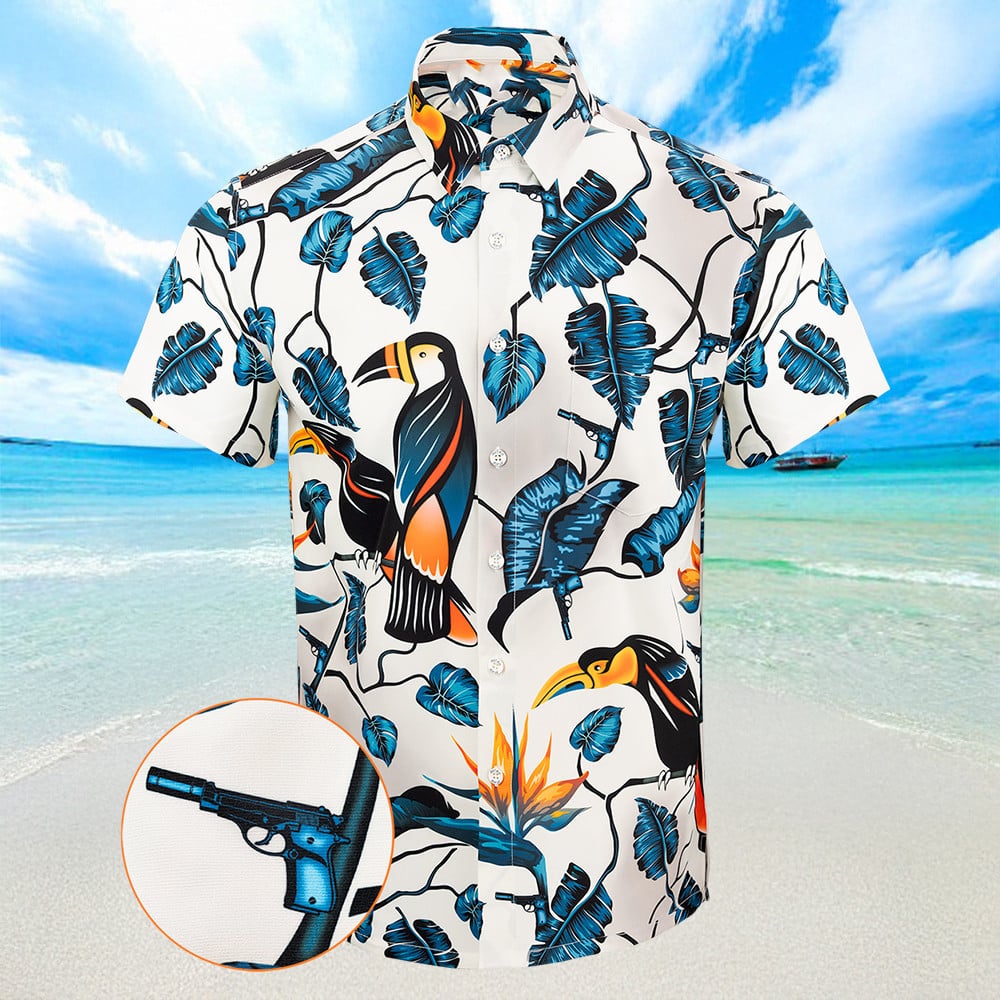 Two-Cans Hawaiian Shirt Button Up Summer Shirts For Men Gifts For Son