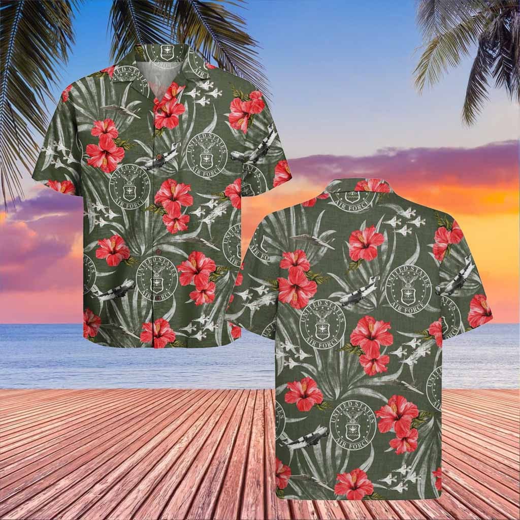U.S Air Force Veteran Hawaiian Shirt Hibiscus Aloha Shirt Veterans Day 2026 Gift Ideas