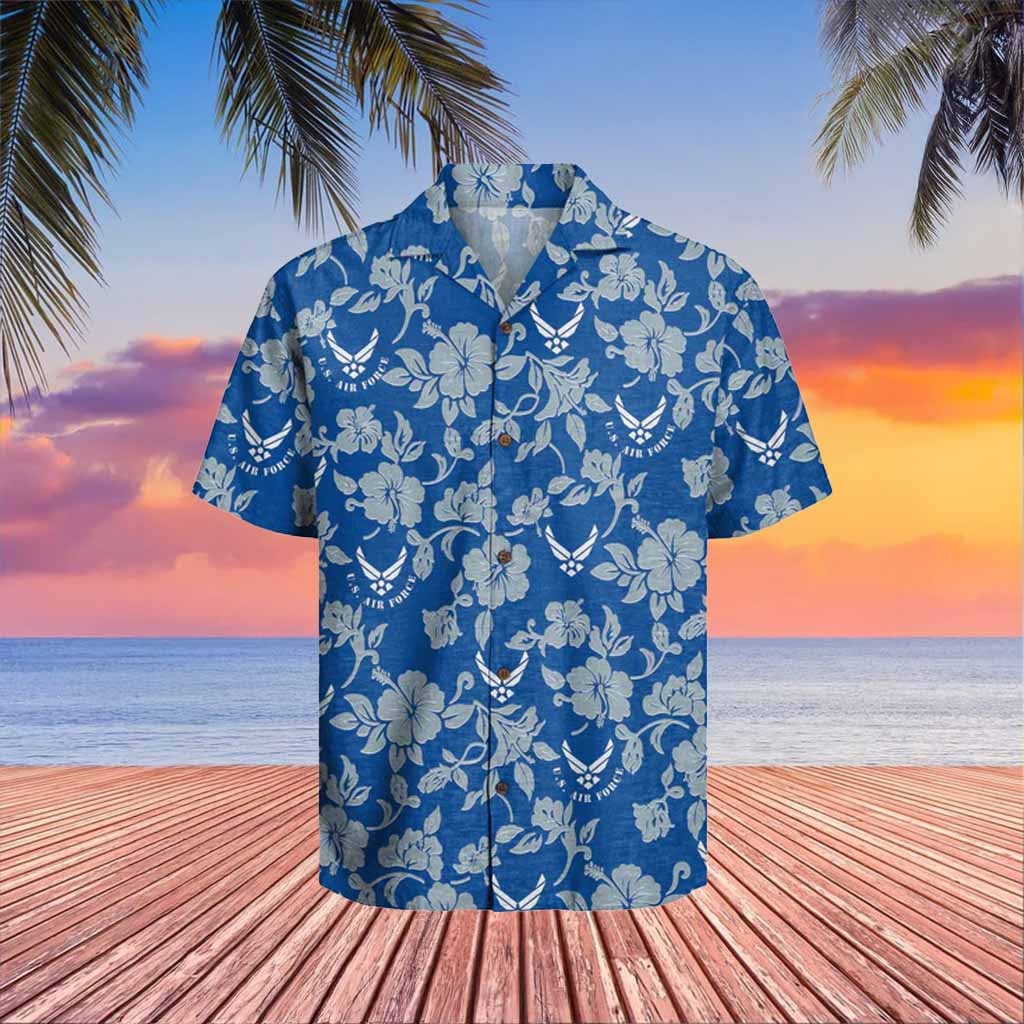 U.S Air Force Veteran Hawaiian Shirt Hibiscus Aloha Shirt Veteran's Day 2026 Gifts Bulk