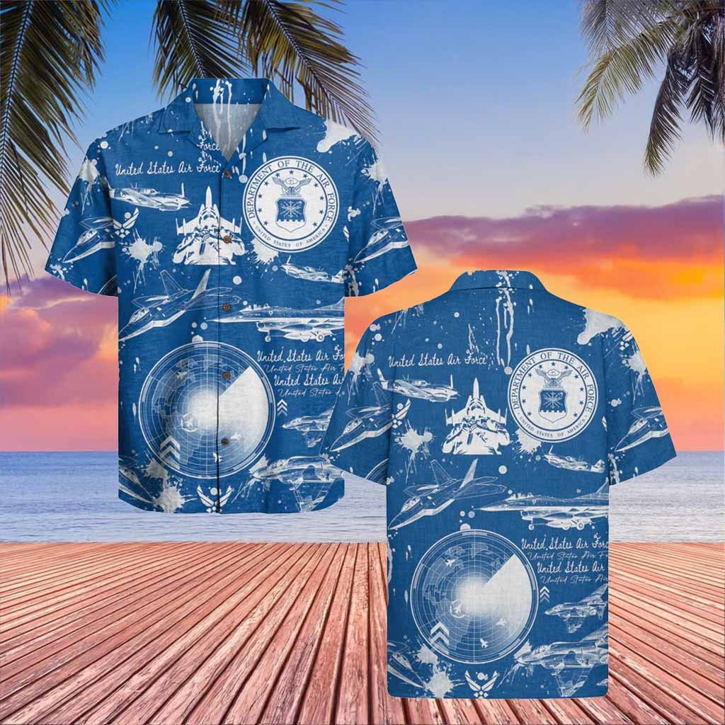 U.S Air Force Vintage Hawaiian Shirt United States Air Veterans Day Gifts Force