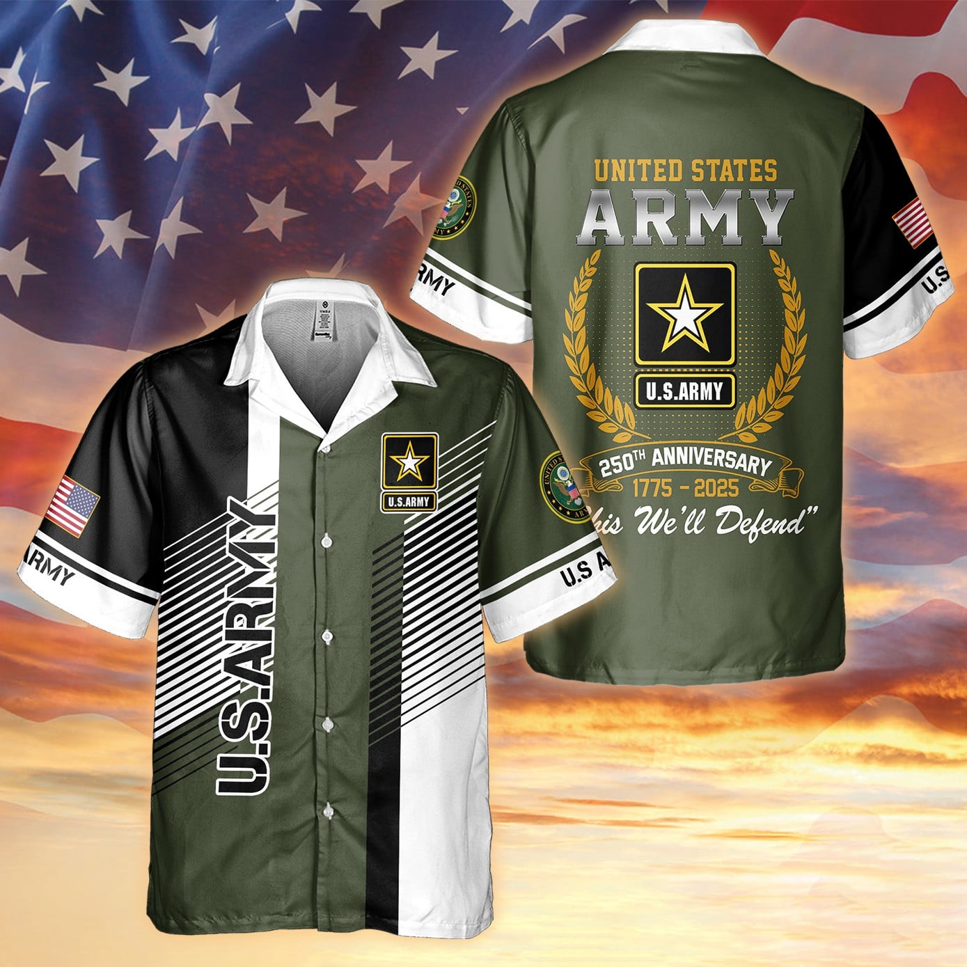 U.S Army 250Th Anniversary 1775 2026 Hawaiian Shirt Military Aloha Shirt Army Veteran Gifts