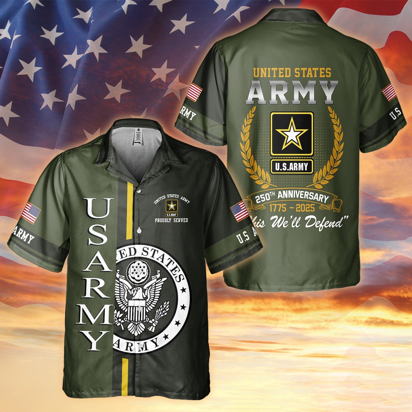 U.S Army 250Th Anniversary 1775 2026 Hawaiian Shirt Patriotic Presents For Army Veterans