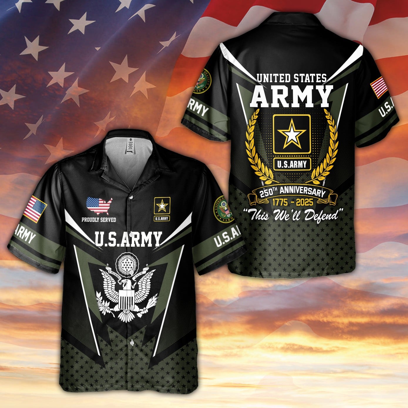 U.S Army 250Th Anniversary 1775 2026 Hawaiian Shirt Proud Of Military Veteran Aloha Shirt