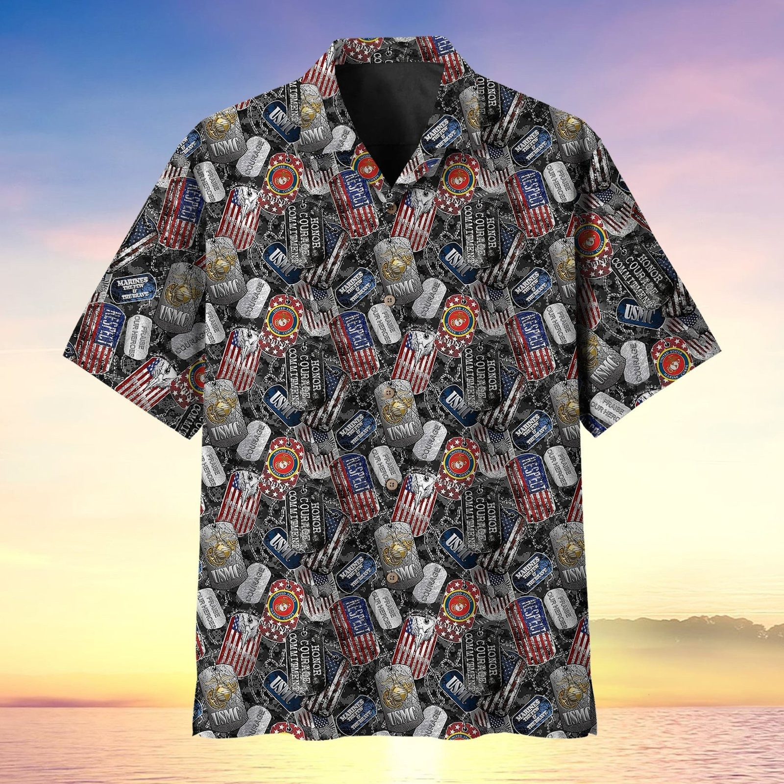 U.S Marines Honor Courage Commitment Hawaiian Shirt Best Memorial Day Gifts For Veterans Dad