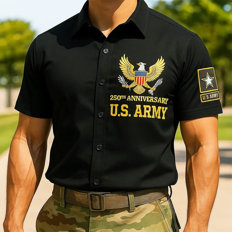 U.S. Army 1775 2026 250Th Anniversary Short Sleeve Shirt Men's Hawaiian Shirt Patriotic