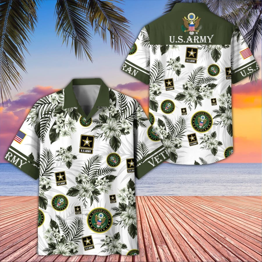 U.S. Army Veteran Hawaiian Shirt Patriotic Clothing Unique Gifts For Veterans Day 2026