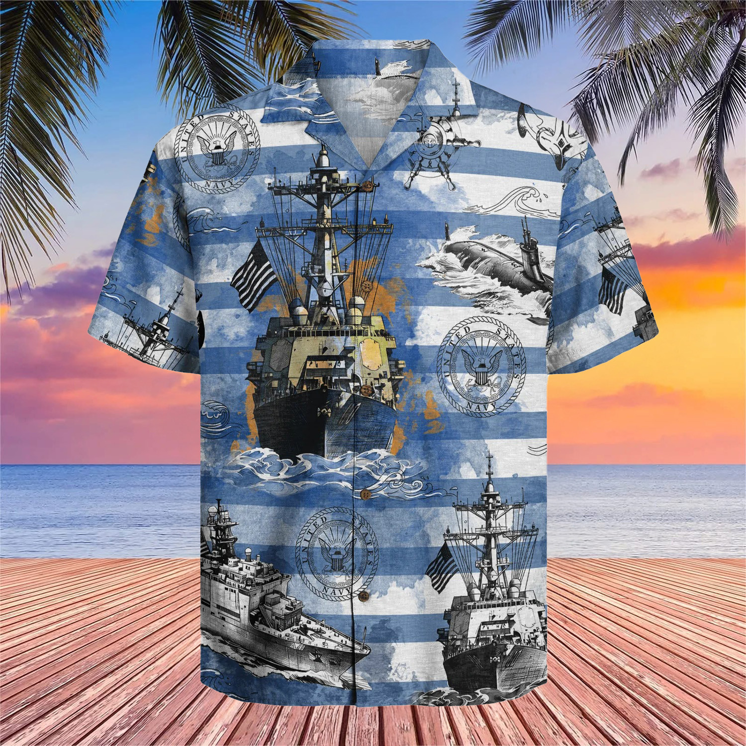 U.S. Navy Hawaiian Shirt USN Merch Aloha Shirt Clothing Best Gifts For US Navy Sailors