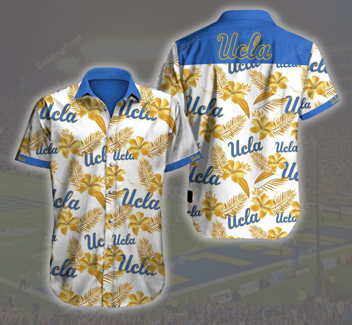 Ucla Hawaiian Shirt Tropical Aloha Button Up