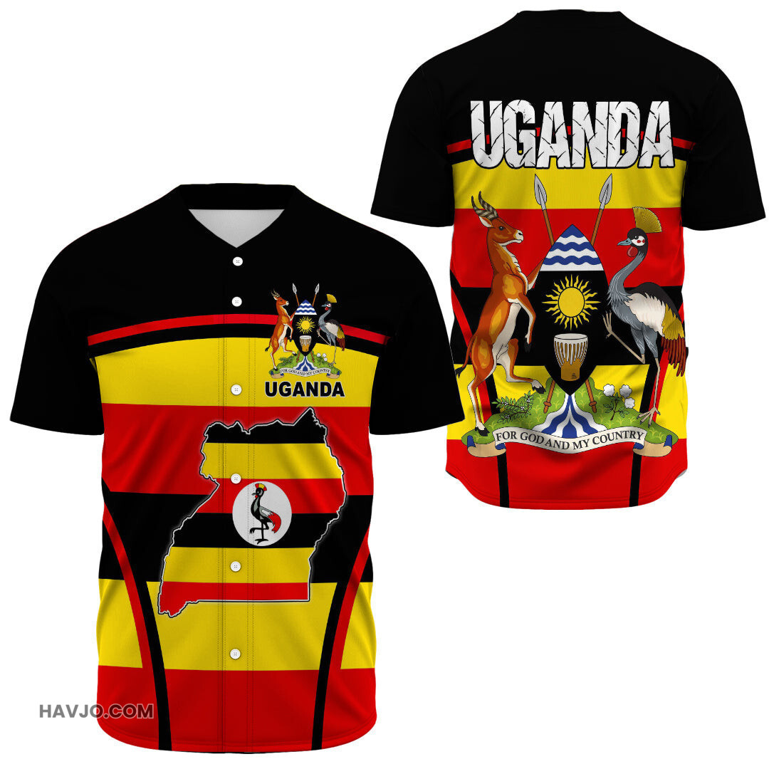 Uganda Active Flag Baseball Jersey