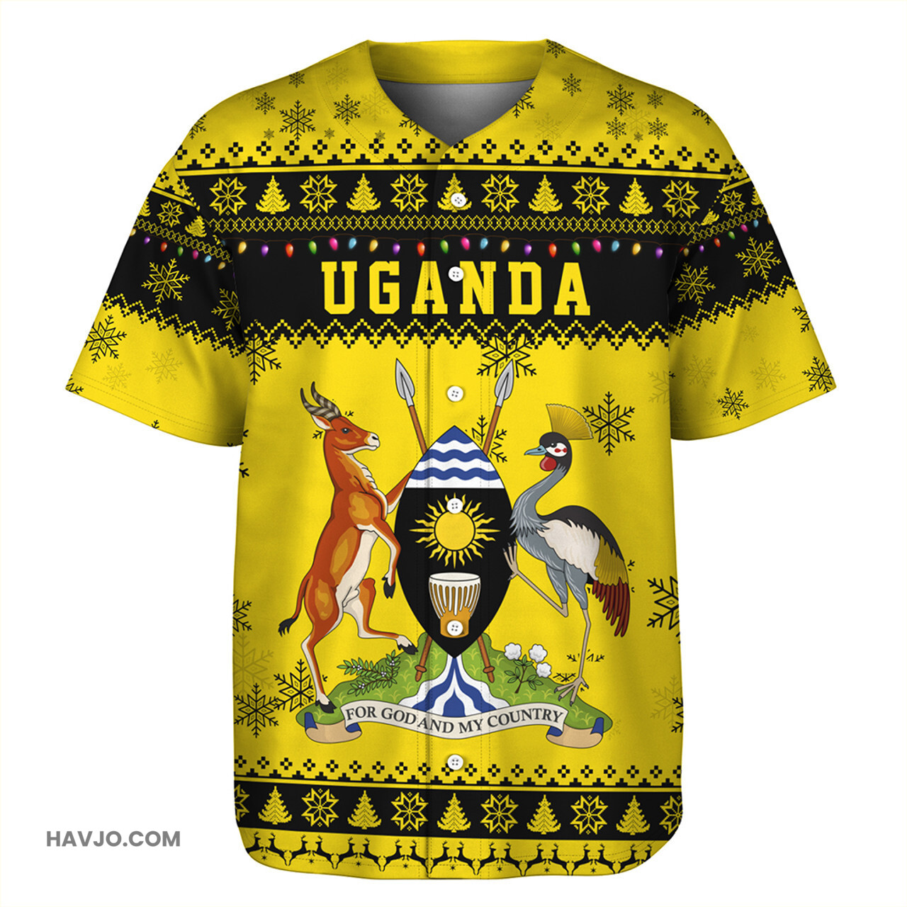 Uganda Christmas Style Pattern Baseball Jersey