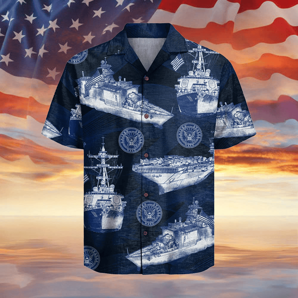 United States Navy Anniversary Hawaiian Shirt Military Shirt Gifts For Retired Veterans
