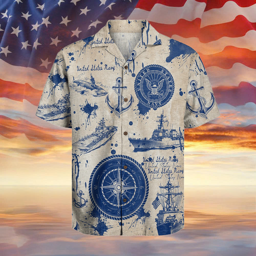 United States Navy Hawaiian Shirt Proud Veteran Apparel Unique Gifts For Navy Veterans