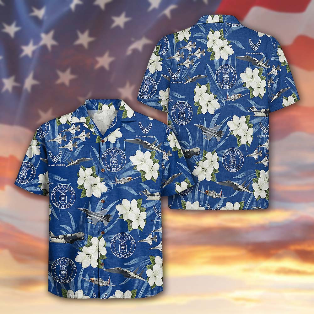US Air Force 250th Anniversary Hawaiian Shirt Aircraft Patriotic Veteran Gifts