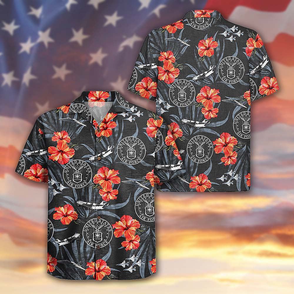 US Air Force 250th Years Of Service Hawaiian Shirt Airman Military Veteran Gift For Him
