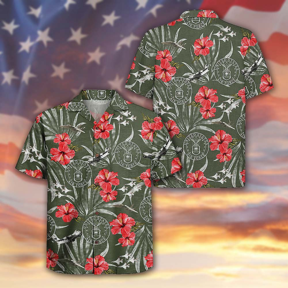US Air Force 250th Years Of Service Tropical Hawaiian Shirt Patriotic Veteran Gift