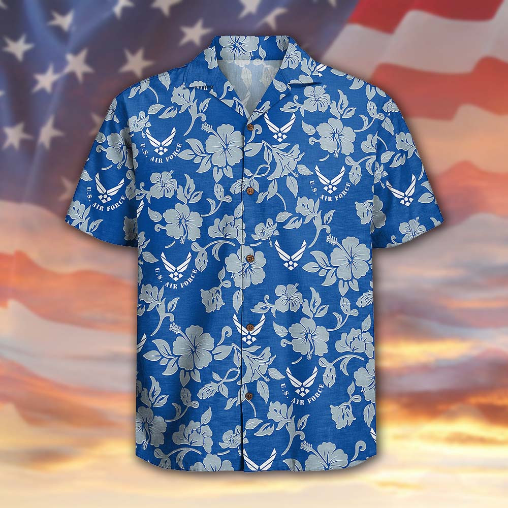 US Air Force 78th Years Of Service Hawaiian Shirt Blue Patriotic Military Airman Gifts