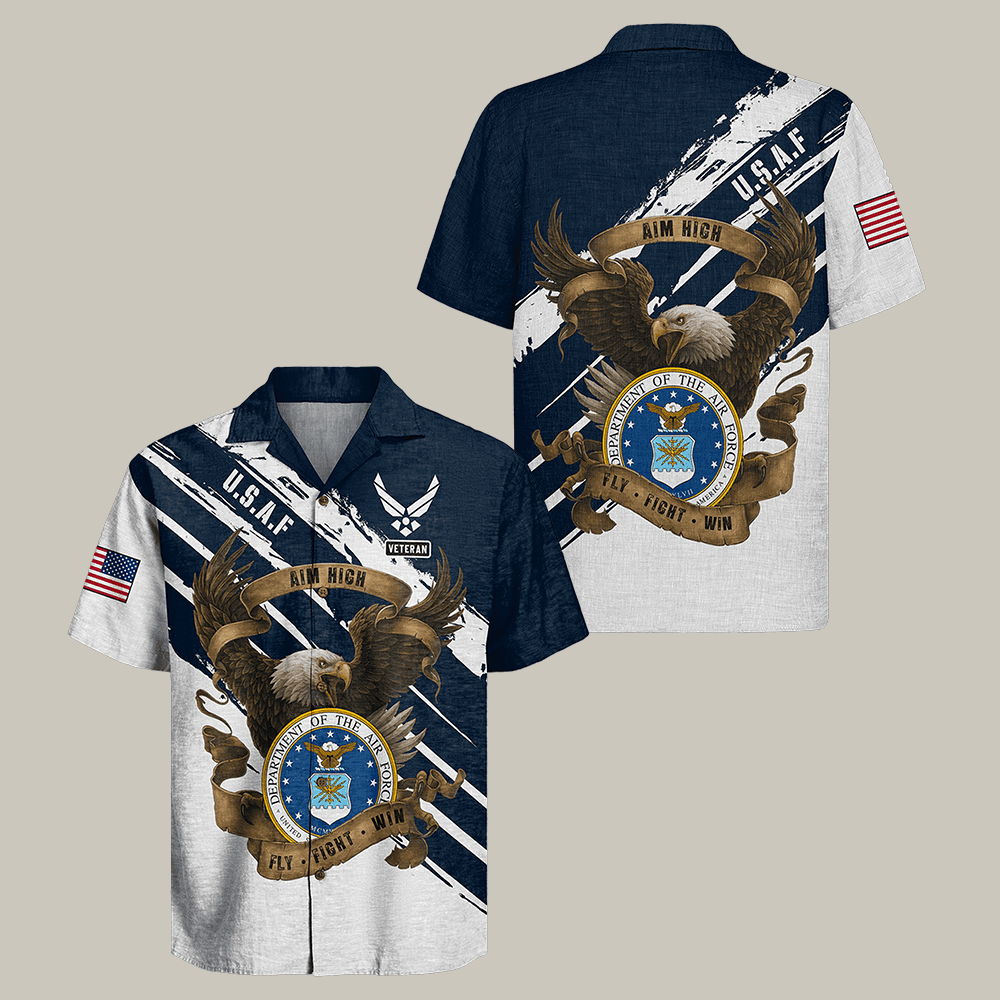 US Air Force Hawaiian Shirt Tactical Military Aesthetic 2026 USAF Clothes Best Gift For Him