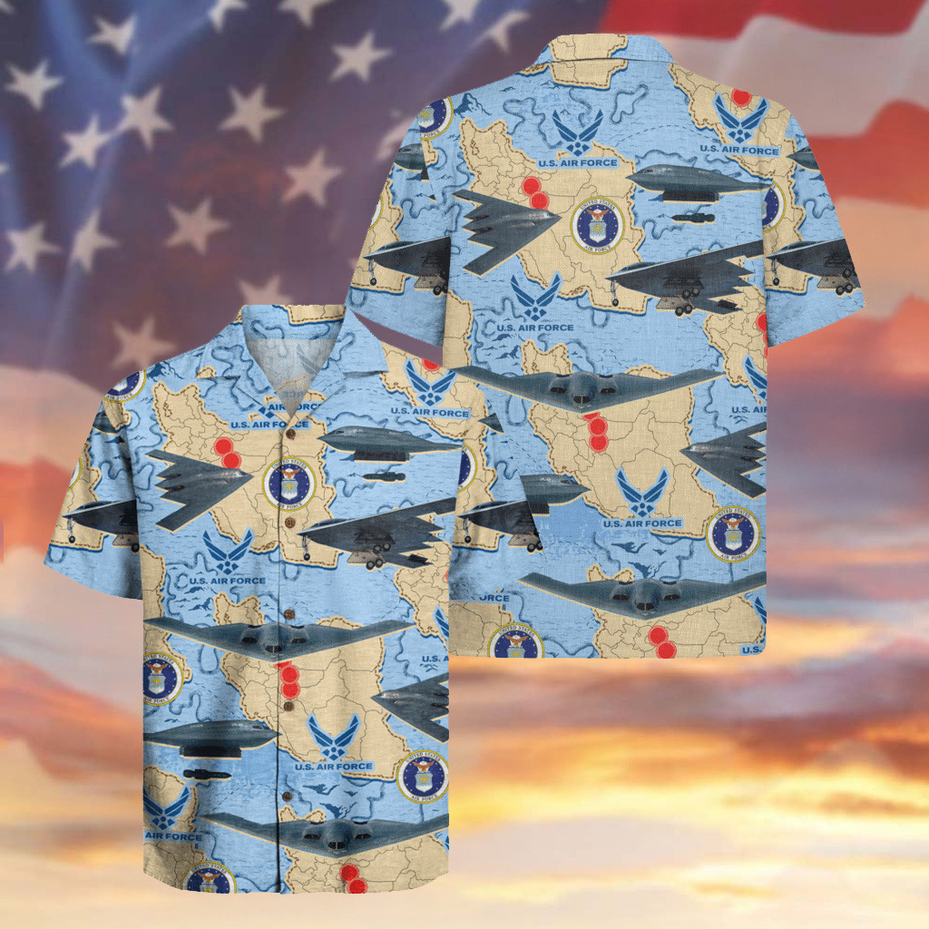 US Air Force Veteran Hawaiian Shirt Fighter Jet And USA Map Aloha Shirt Gifts For Veteran's Day