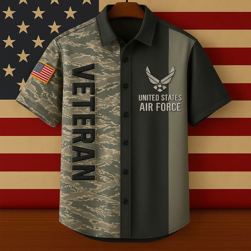 US Air Force Veteran Hawaiian Shirt Proud To Serve Airman Veteran Day Gift For Him