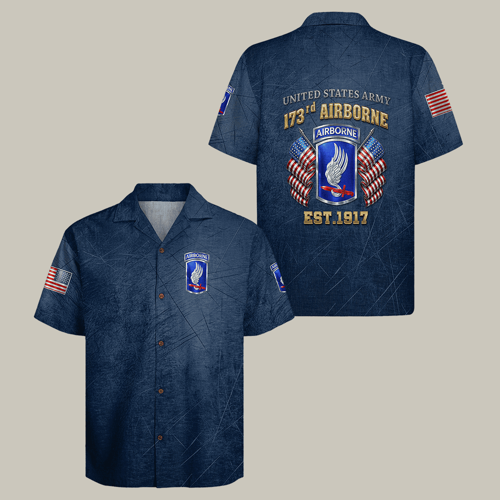 US Army 173rd Airborne Hawaiian Shirt Patriotic Military Shirt Cool Gift For Old Veteran