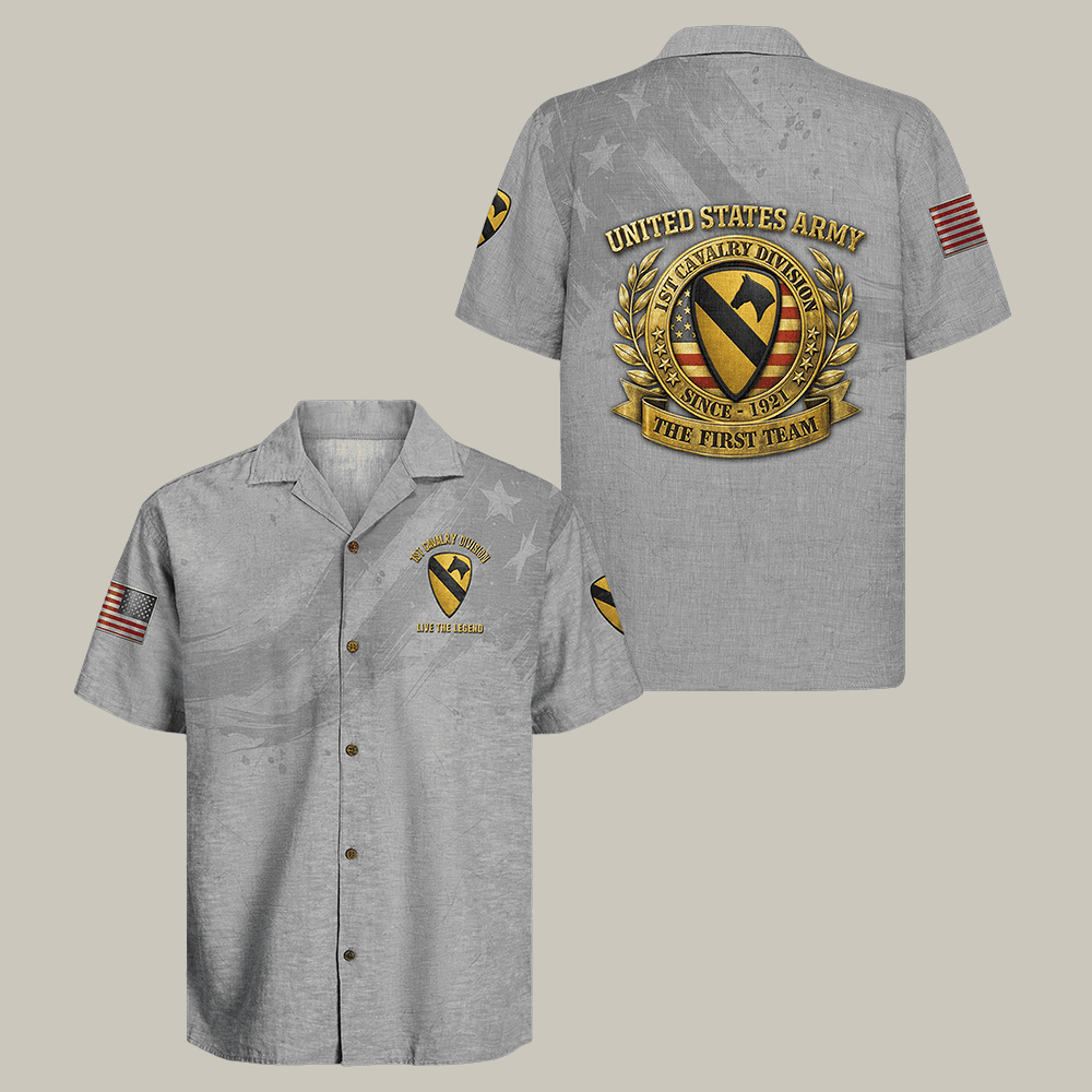 US Army 1st Cavalry Division Regiment Hawaiian Shirt 250th Anniversary Clothes Army Men Gift Idea