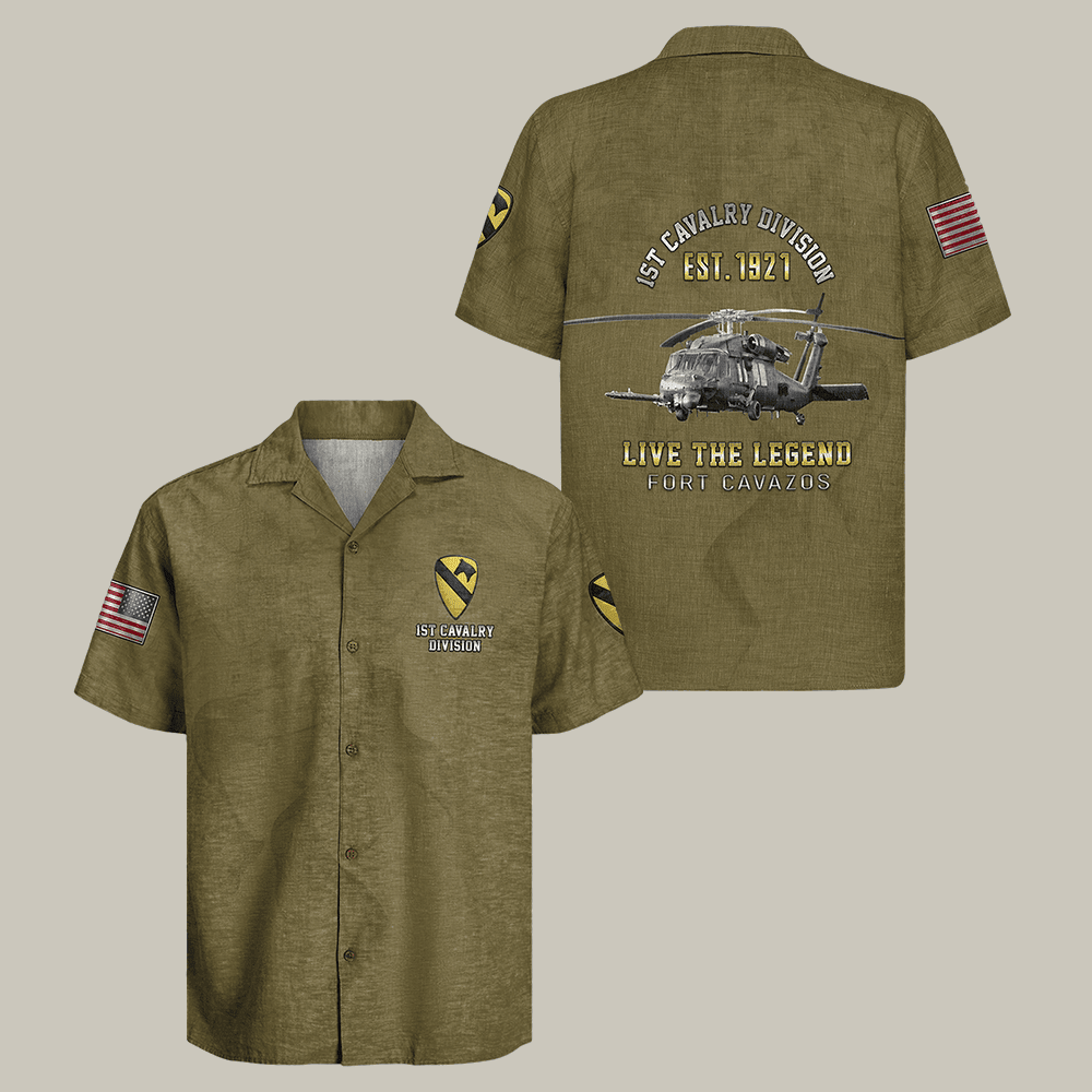 US Army 1st Cavalry Division Regiment Hawaiian Shirt Live The Legend Shirt Gift Idea