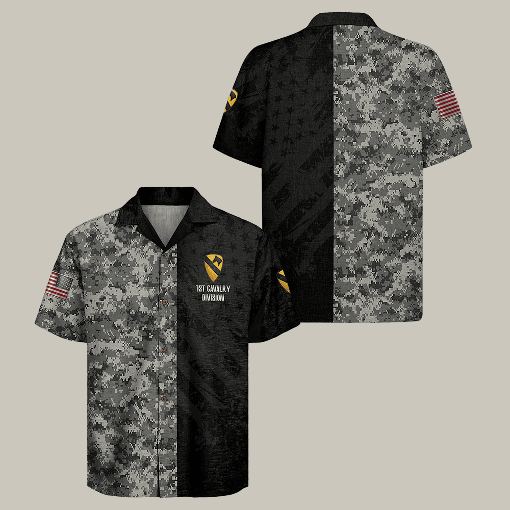 US Army 1st Cavalry Division Regiment Hawaiian Shirt The First Team Cavalry Retro Shirt