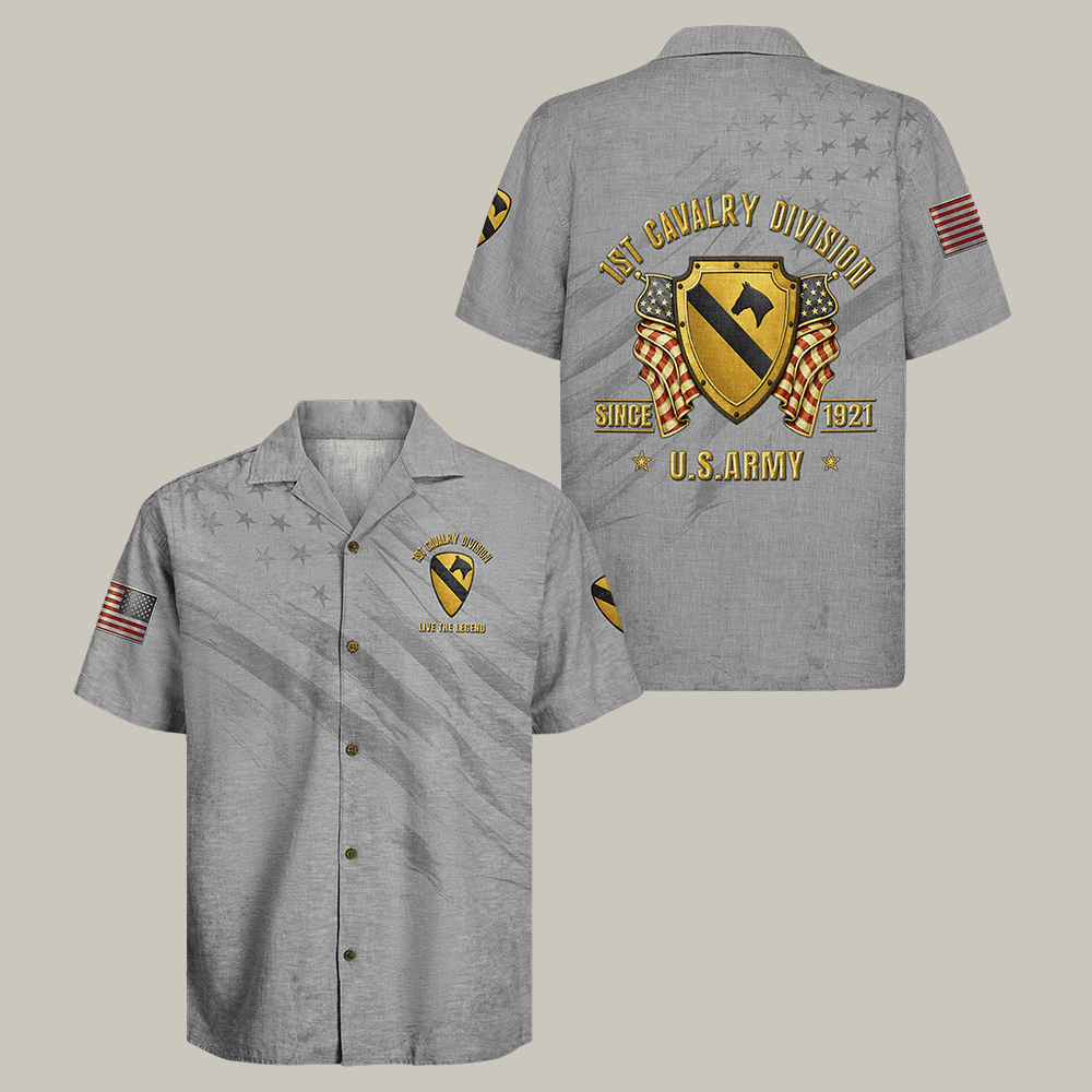 US Army 1st Cavalry Division Regiment Hawaiian Shirt US Army 1st Cavalry Division Shirt