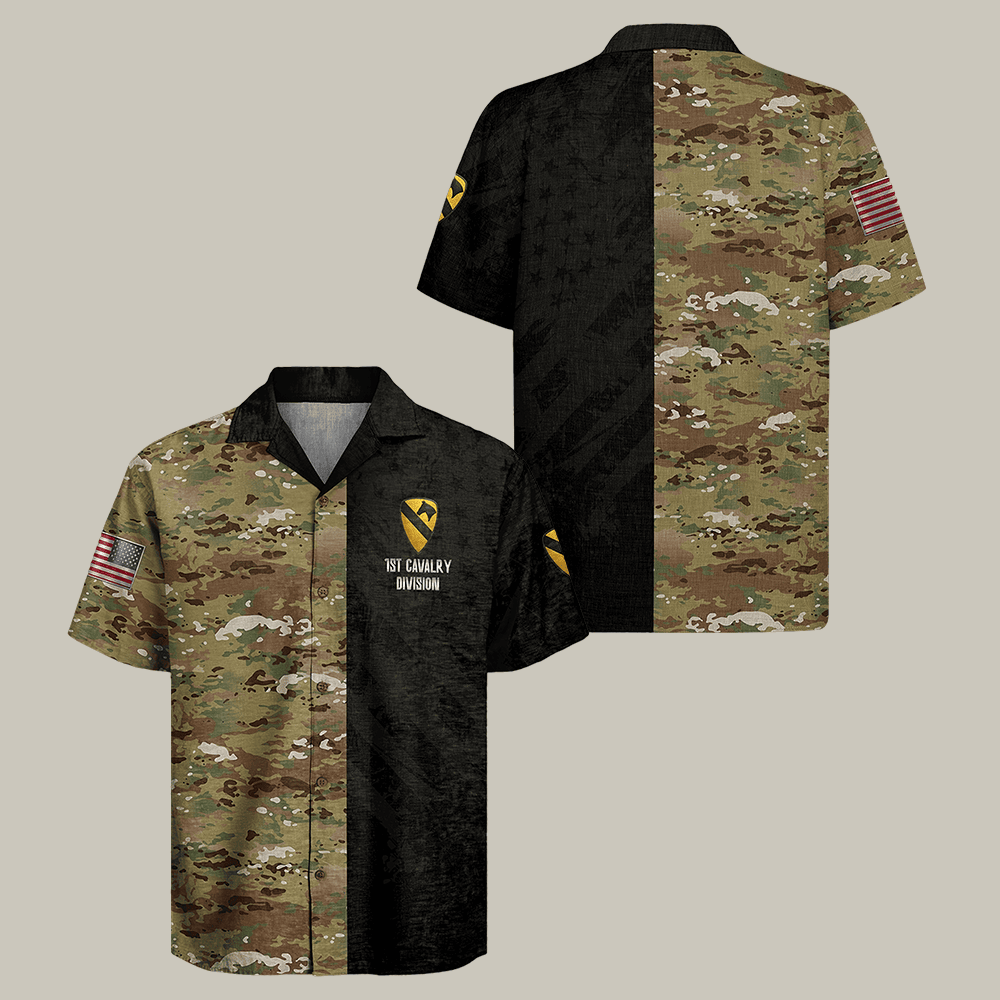 US Army 1st Cavalry Division Regiment Hawaiian Shirt US Army 250th Anniversary Clothes Patriotic Veteran Present