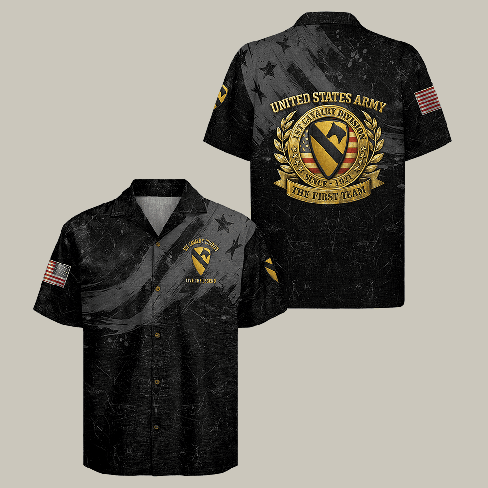 US Army 1st Cavalry Division Regiment Hawaiian Shirt US Army 250th Anniversary Shirt Unique Gift For Men