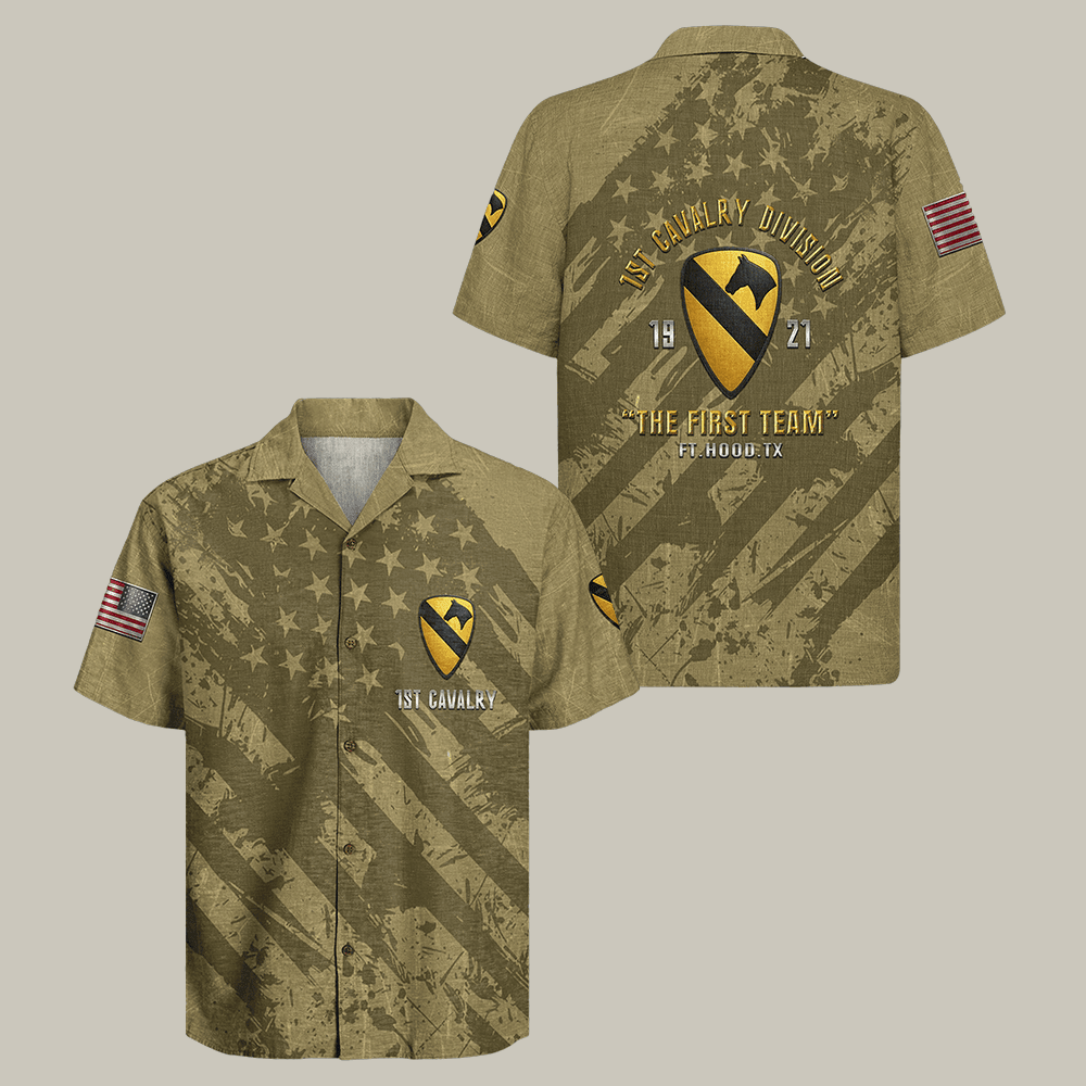 US Army 1st Cavalry Division Regiment Hawaiian Shirt Veteran Shirt Army Gift Idea