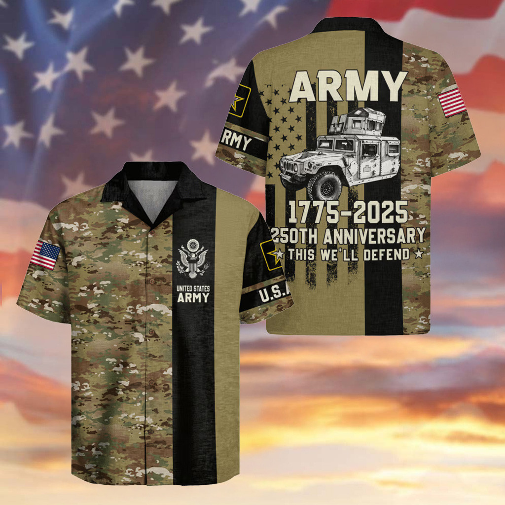 US Army 250th Anniversary Hawaiian Shirt 1775 2026 This We_ll Defend Gifts For Army Veteran