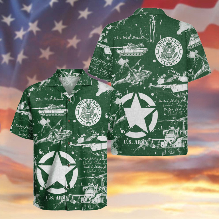US Army 250th Anniversary Hawaiian Shirt Tank And Aircraft Apparel Gifts For Army Veteran
