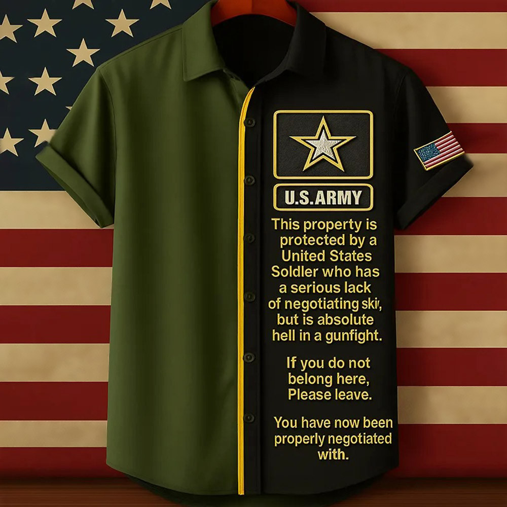 US Army 250th Anniversary Hawaiian Shirt This Property Is Protected By A US Soldier Gifts