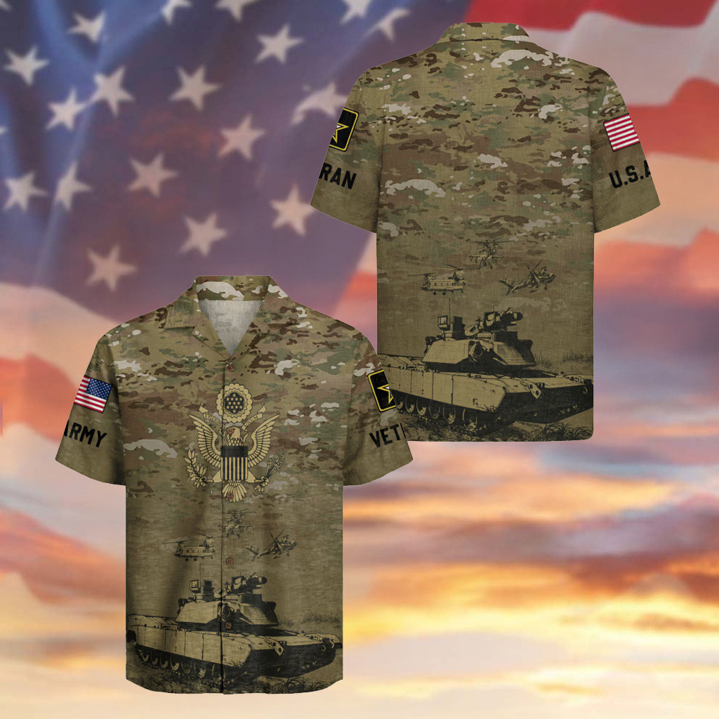 US Army 250th Years Hawaiian Shirt Tank And Eagle Seal Military Shirt Gifts For Patriots