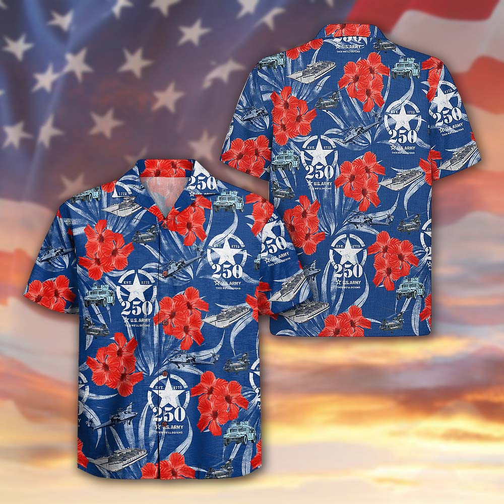 US Army 250th Years Of Service Hawaiian Shirt Military Veteran Soldier Gift For Him