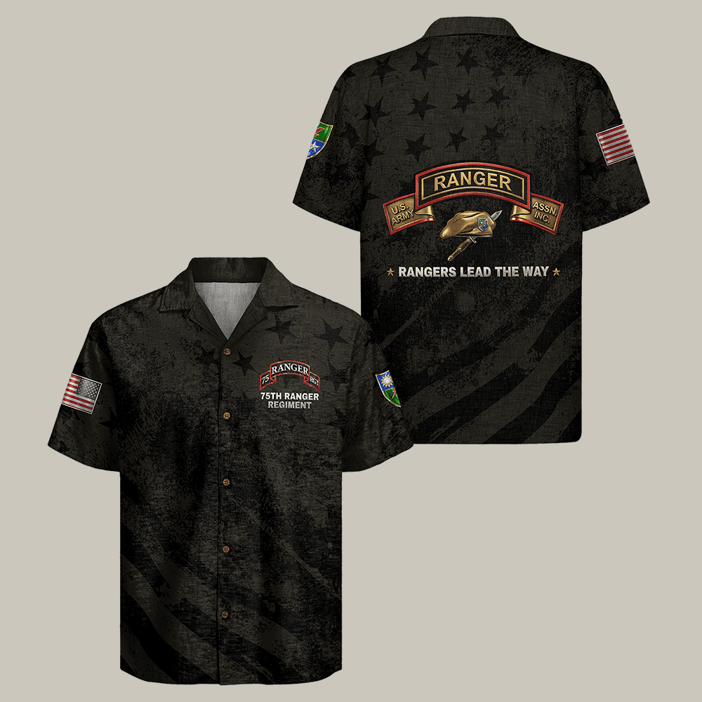 US Army 75th Ranger Regiment Hawaiian Shirt Army 250th Anniversary Clothes