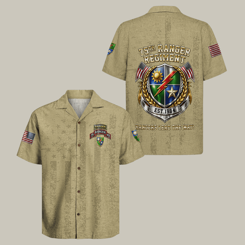 US Army 75th Ranger Regiment Hawaiian Shirt Military Appreciation Clothes Veteran Gift