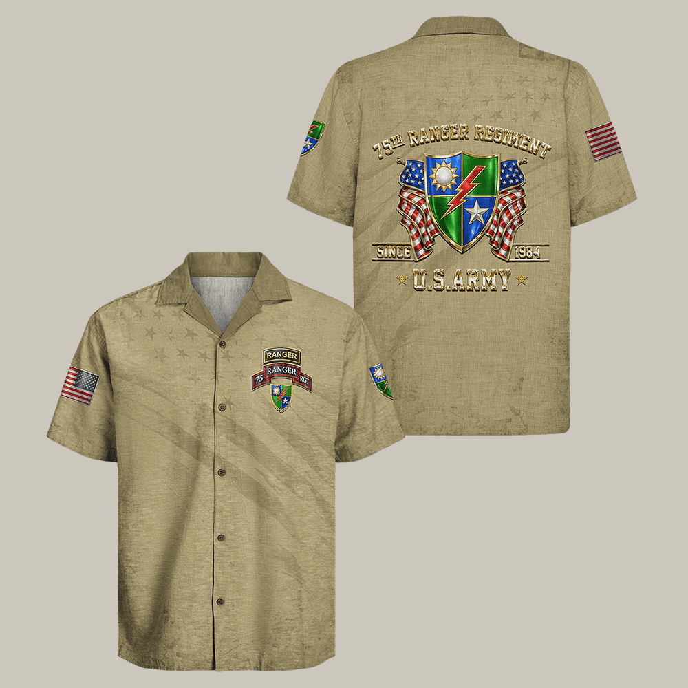 US Army 75th Ranger Regiment Hawaiian Shirt Since 1984 Veteran Shirt Gift Idea