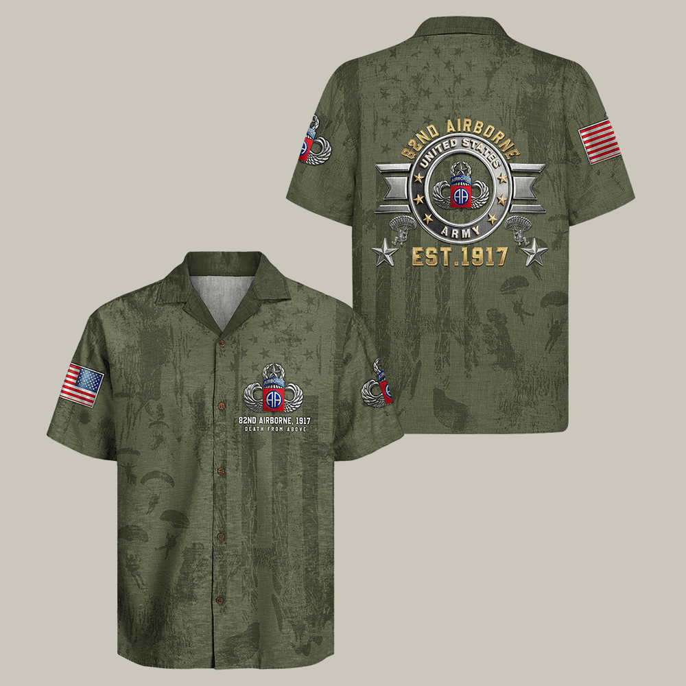 US Army 82rd Airborne Hawaiian Shirt Proud Army Veteran Clothes Best Gift For Enthusiast