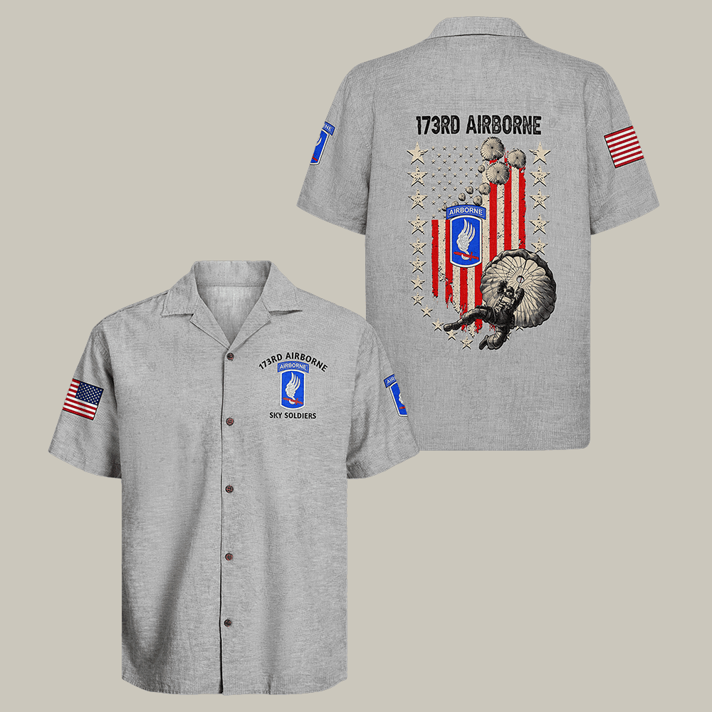 US Army Airborne Hawaiian Shirt 173Rd Airborne Paratrooper Clothes Best Veteran Gift