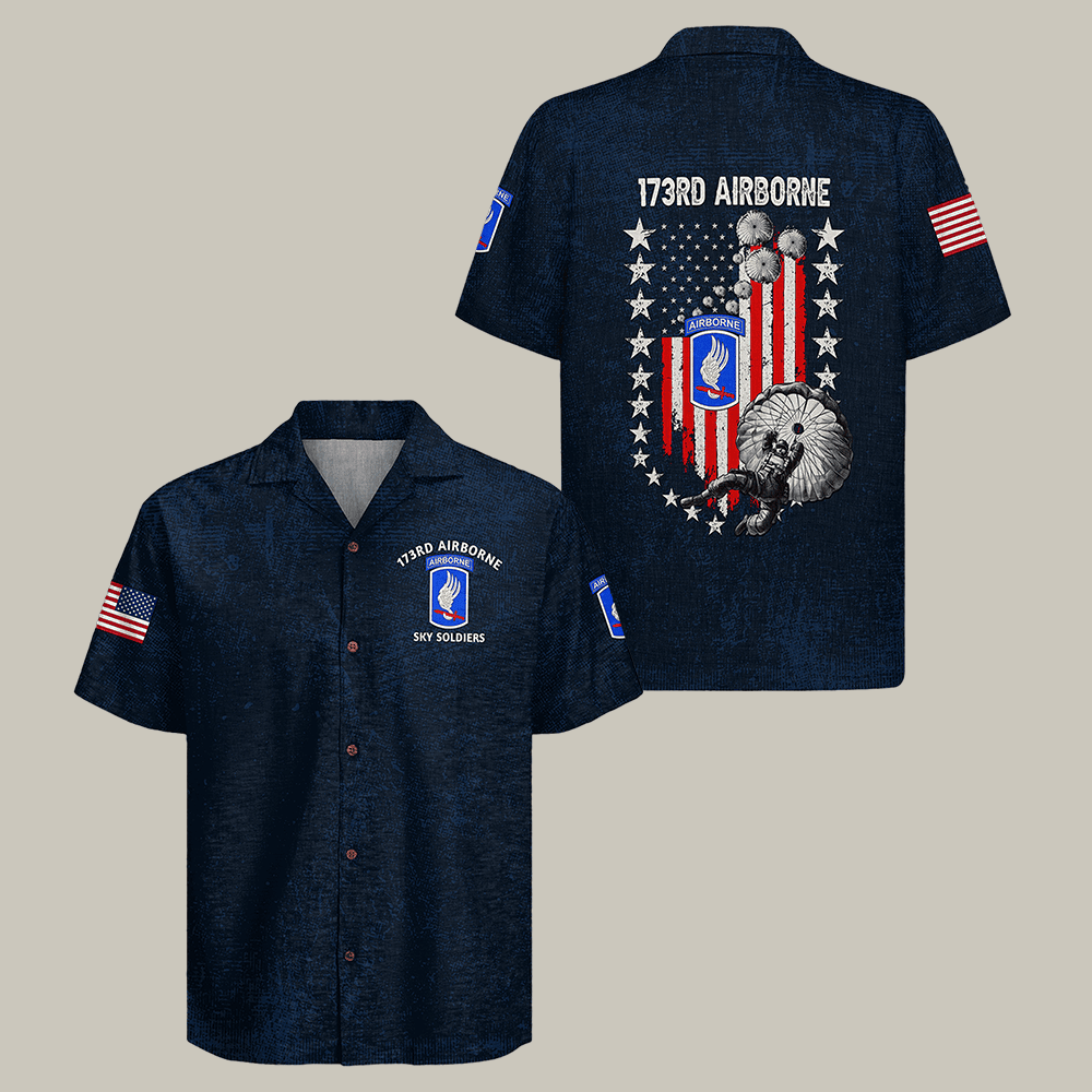 US Army Airborne Hawaiian Shirt 173Rd Airborne Paratrooper Shirt Best Gift Idea