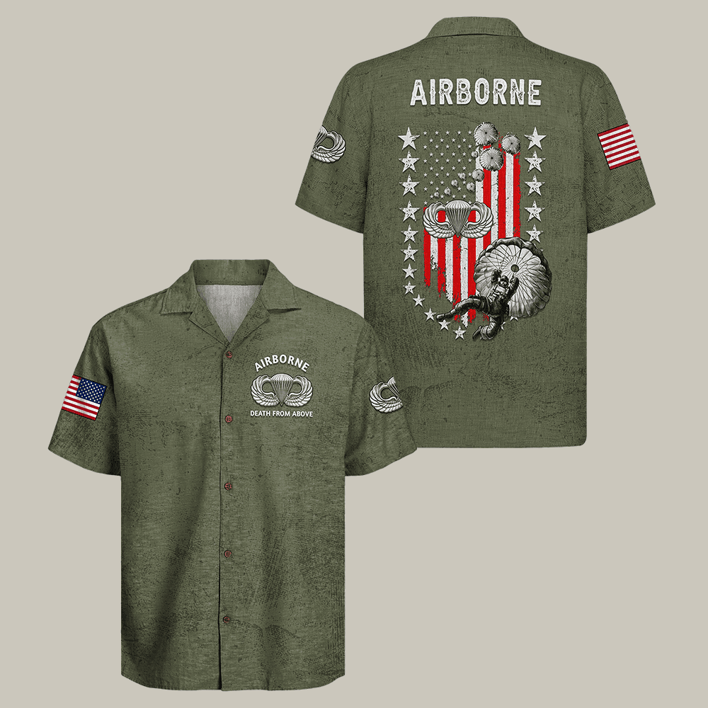 US Army Airborne Hawaiian Shirt 82nd Airborne Paratrooper Unique Gift Idea