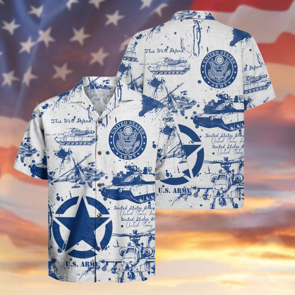 US Army Hawaiian Shirt Tank And Aircraft Aloha Shirt Unique Gifts For Veterans