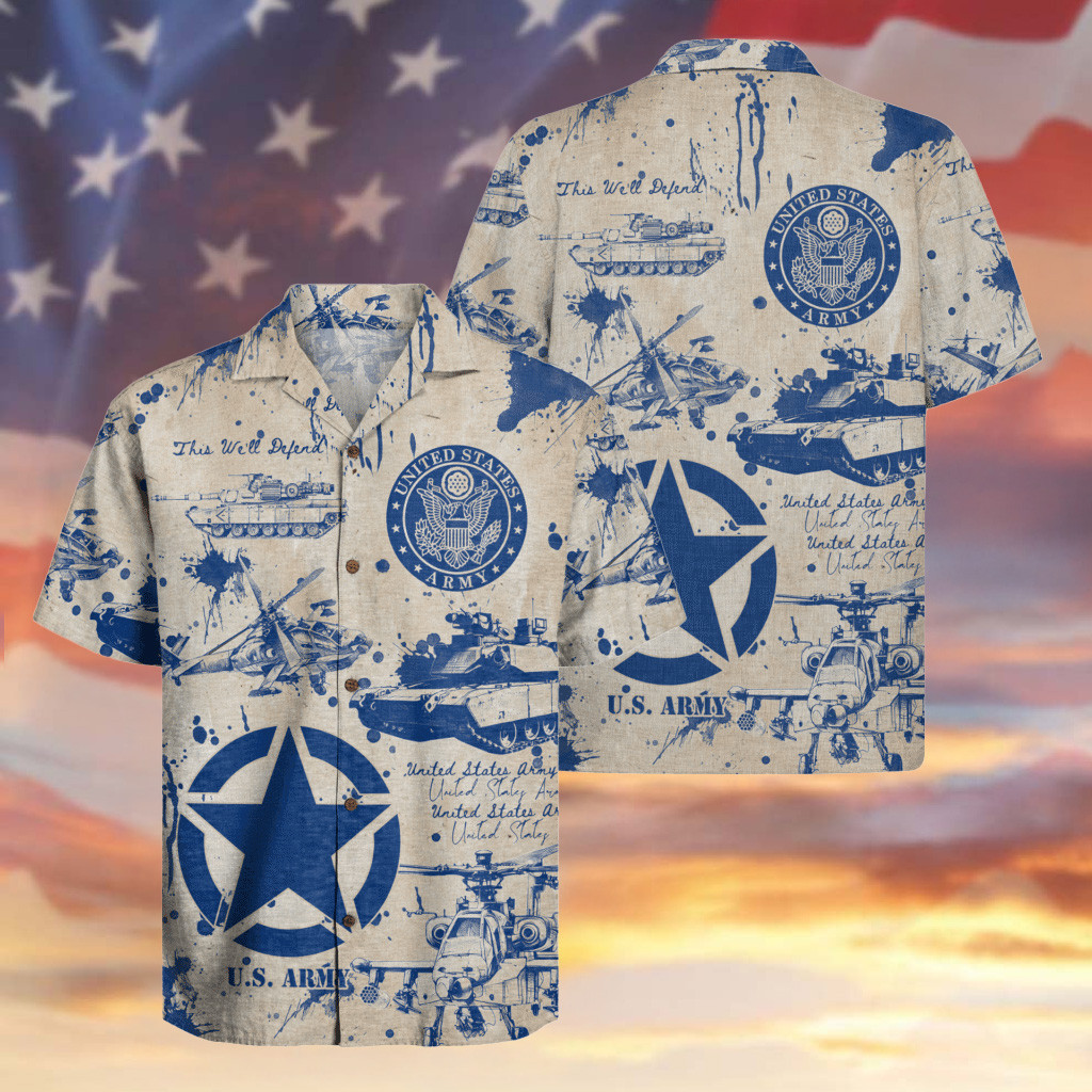 US Army Hawaiian Shirt Tank This We_ll Defend Apparel Gifts For Military Retired