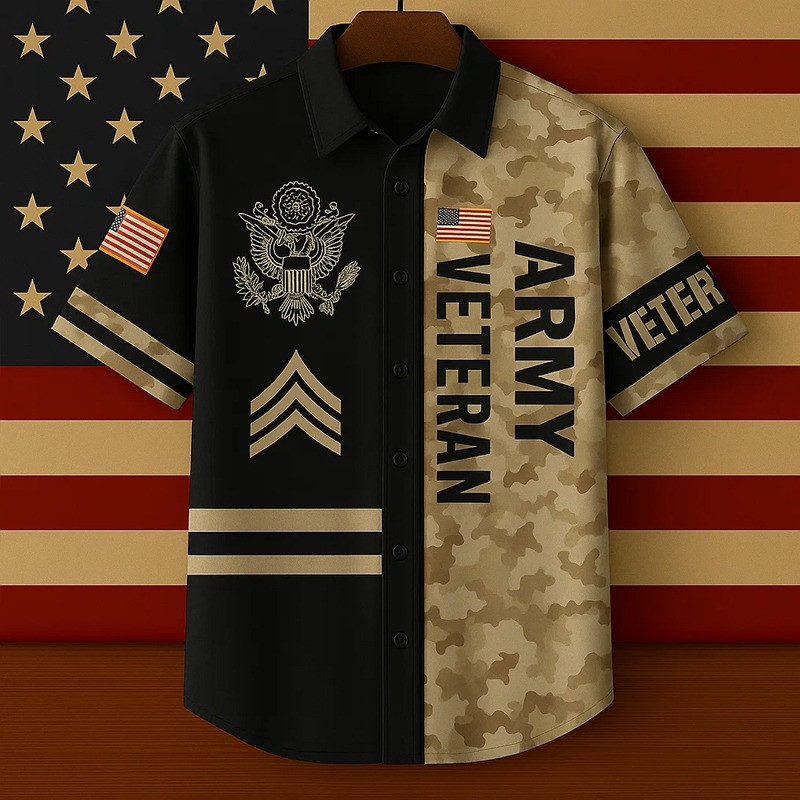 US Army Veteran Hawaiian Shirt Proud To Serve Soldier Merch Gift For Army Fans