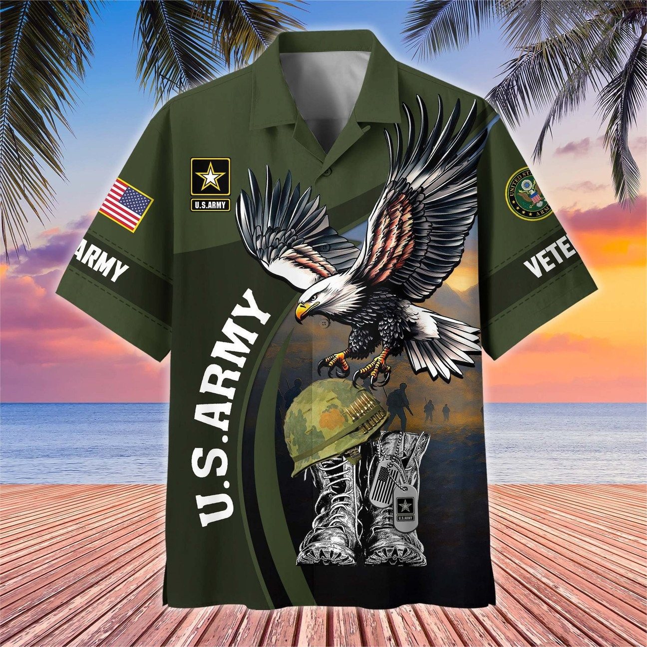 US Army Veterans Hawaiian Shirt Patriotic Gifts For US Veterans