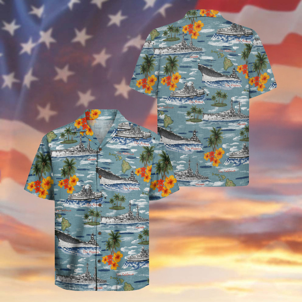 US Battleships Veteran 250th Anniversary Hawaiian Shirt Tropical Clothes Gifts For Patriots
