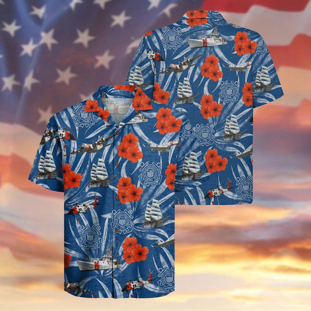 US Coast Guard 235th Years Of Service Hawaiian Shirt Hibiscus Aloha Shirt Gifts For Veterans