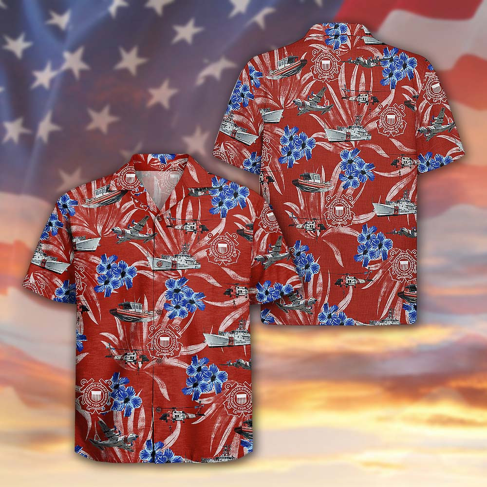 US Coast Guard 250th Anniversary Hawaiian Shirt American Veteran Gift For Him